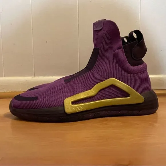 Adidas Next Level N3xt L3v3l Purple Gold High Top Sneakers